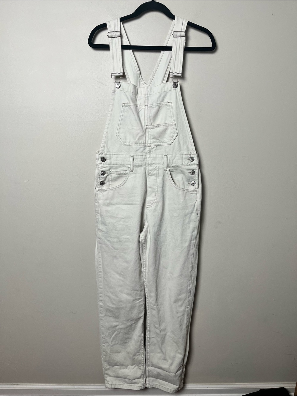 We The Free Ziggy White Denim Overalls - Straight Leg Bib Jumpsuit